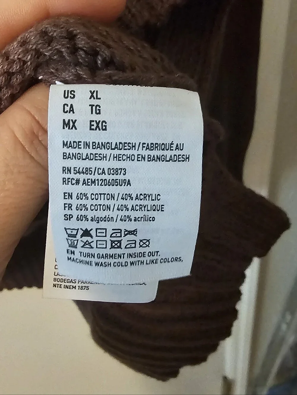 American Eagle Crewneck Knit Sweater in Brown